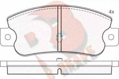 R BRAKE rb0490 -  Комплект тормозных колодок, дисковый тормоз